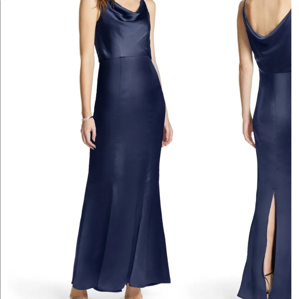 Chi Chi London Navy Cowl Neck Dress from Nordstrom